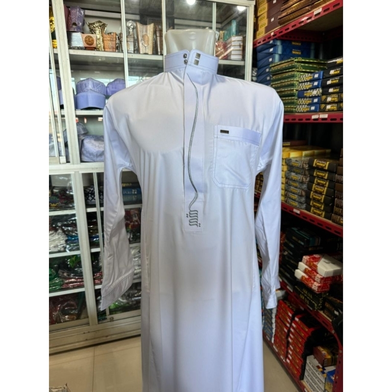 GAMIS AL-WAFA PREMIUM MEDIUM GOLD BORDIR KHUSUS PUTIH
