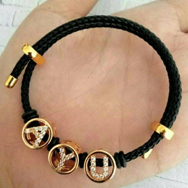 COD Gelang Tali Kawat Anti Air Water Proof Bisa Diisi Charm Liontin Mainan Emas