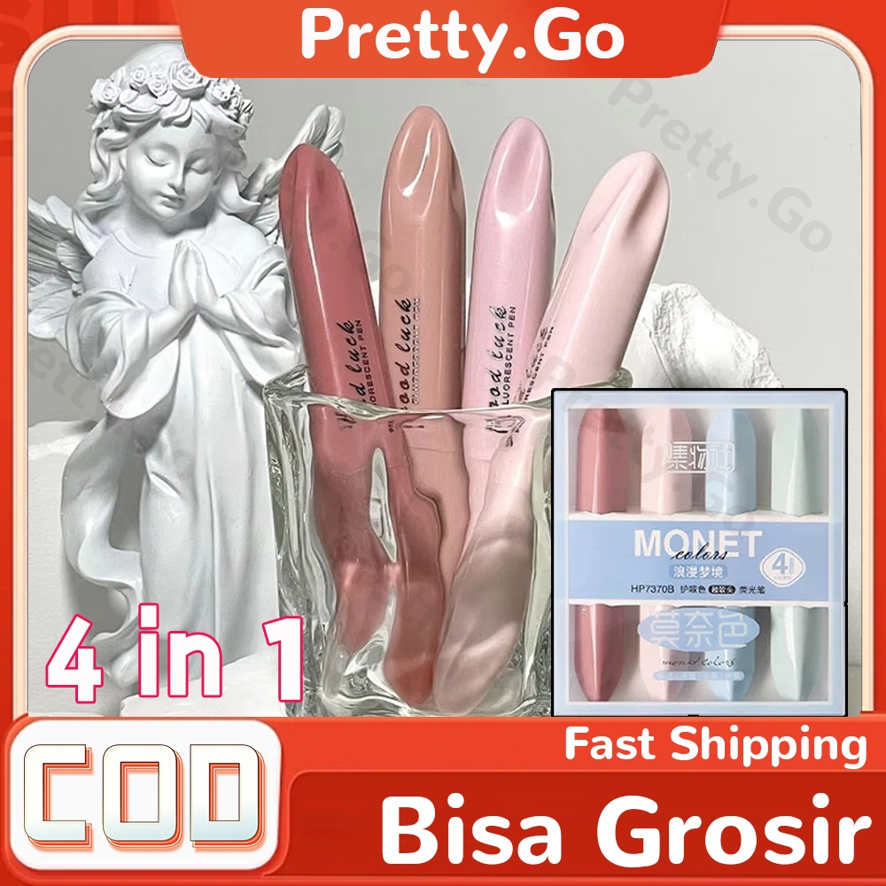 

4Pcs/Set Pena Stabilo Siswa 4 Warna Pena Stabilo Aesthetic Highlighter Warna Soft Pastel Estetik Lembut Berkualitas Sketch Marker Pen Art Painting Spidol Pastel Warna Ringan Stationary Kit