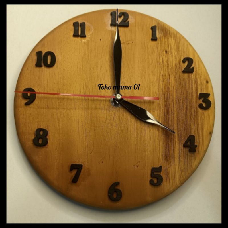 JAM DINDING KAYU ASLI AESTETIC 20CM / JAM DINDING KAYU MINIMALIS / JAM DINDING AESTHETIC MESIN SILEN