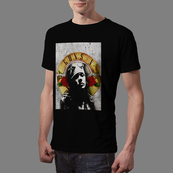 Kaos Axl Rose Guns N Roses GNR BAND Tshirt Bahan 100% Cotton Black & White | Casual T-SHIRT Size S M