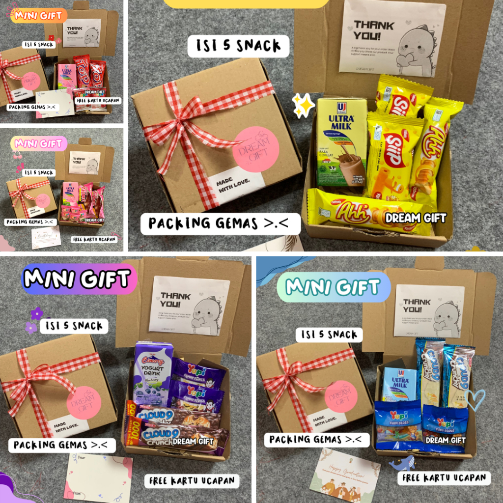 

Gift box mini snack hadiah ulang tahun hadiah sidang teman kado wisuda by Dream Gift