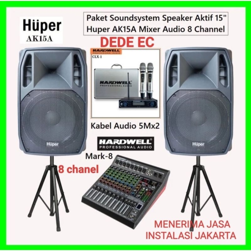 Paket Sound speaker aktif 15 inch huper AK15 sound system live music
