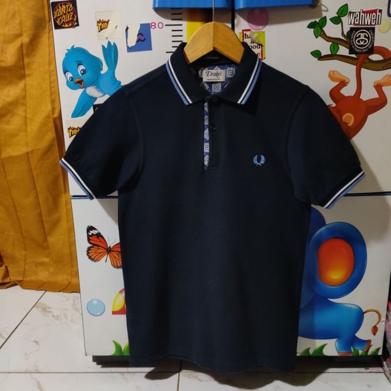 Kaos polo shirt FRED PERRY x Drake's colour black size XS