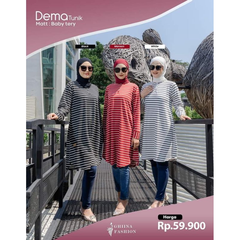 DEMA TUNIK BAHAN BABY TERRY ORI GHINA FASHION COD ✔️