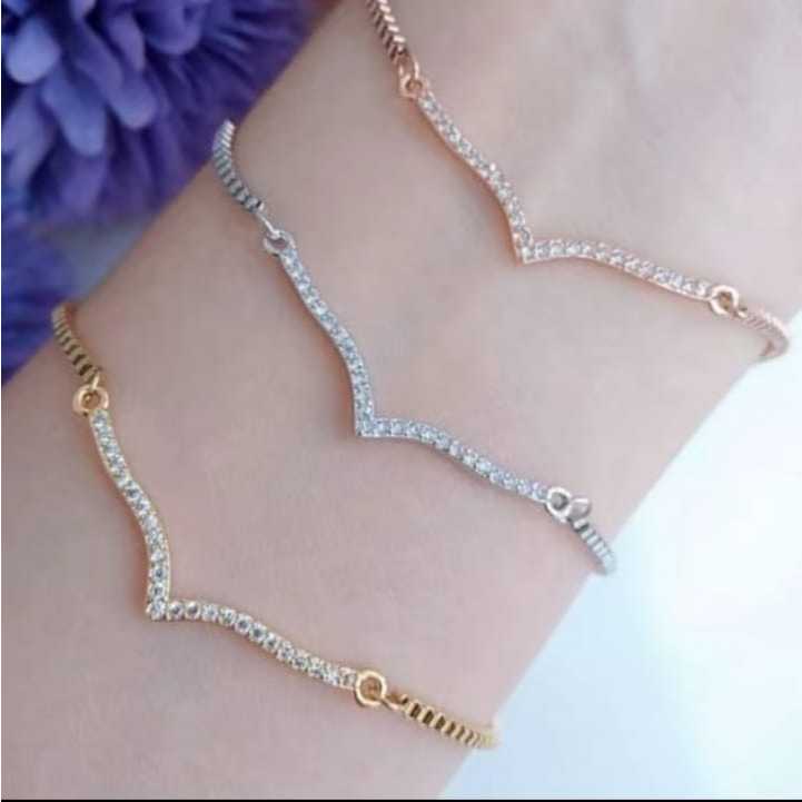 Gelang Tangan Titanium Wanita Serut Fuji  Gelang Tangan Wanita Viral Kekinian