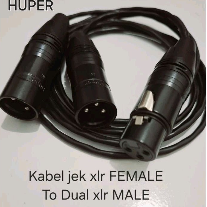 Kabel Jek XLR FEMALE TO DUAL XLR MALE HUper
