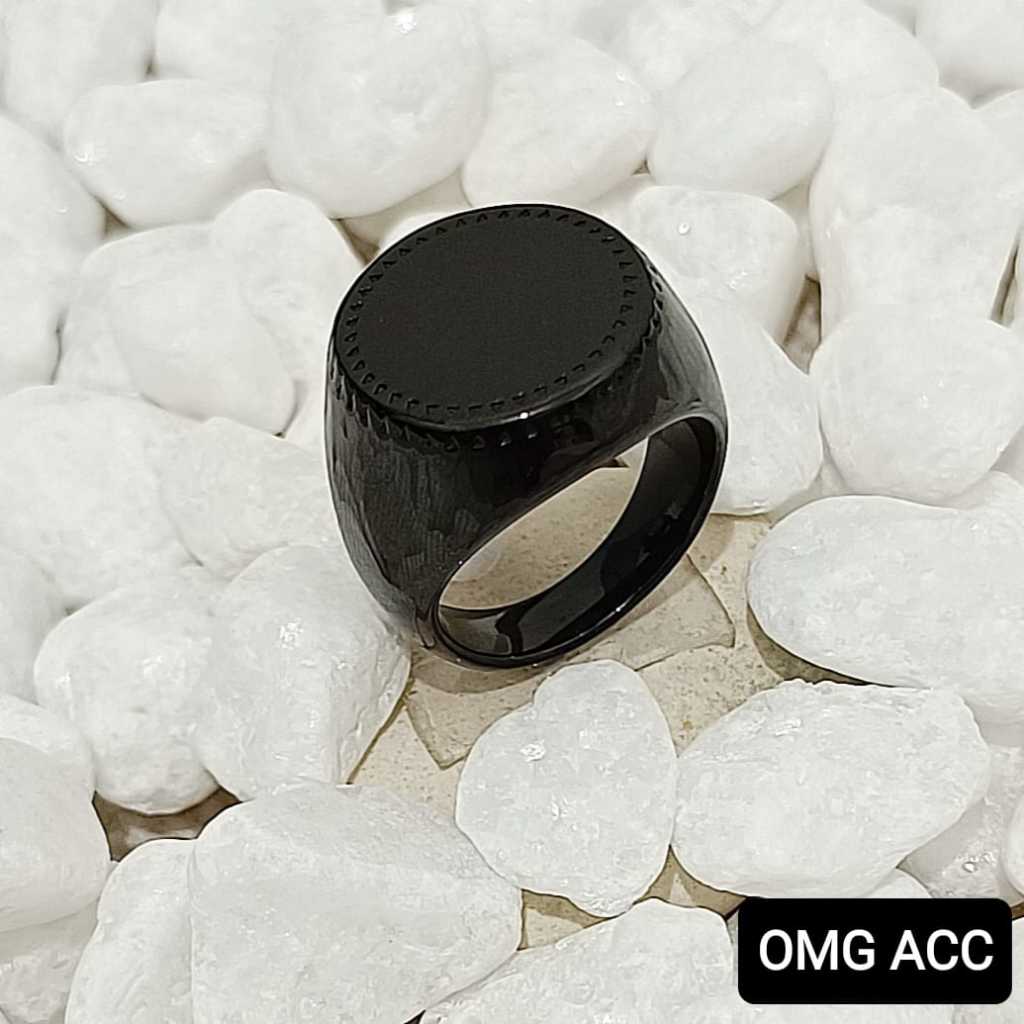 CINCIN TITANIUM BATU ONIK PRIA MODEL BULAT BESAR TERLARIS