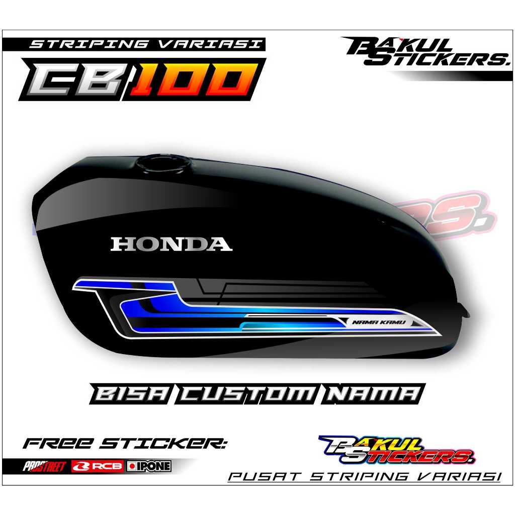 STRIPING VARIASI HONDA CB 100 - CLASSIC STYLE CUSTOME NAMA/ STICKER LIST MOTOR HONDA CB 100 - CLASSI