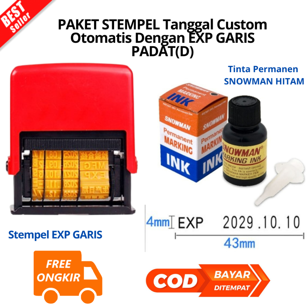 

[JIB] BAYAR DI TEMPAT Stempel Exp Permanen Tanggal Otomatis Dengan EXP Stempel Tanggal Dengan EXP Dater Date Stamp GARIS PADAT & TINTA SPIDOL PERMANENT SNWOMAN / SNOWMAN PERMANENT MARKING INK / REFFIL SPIDOL