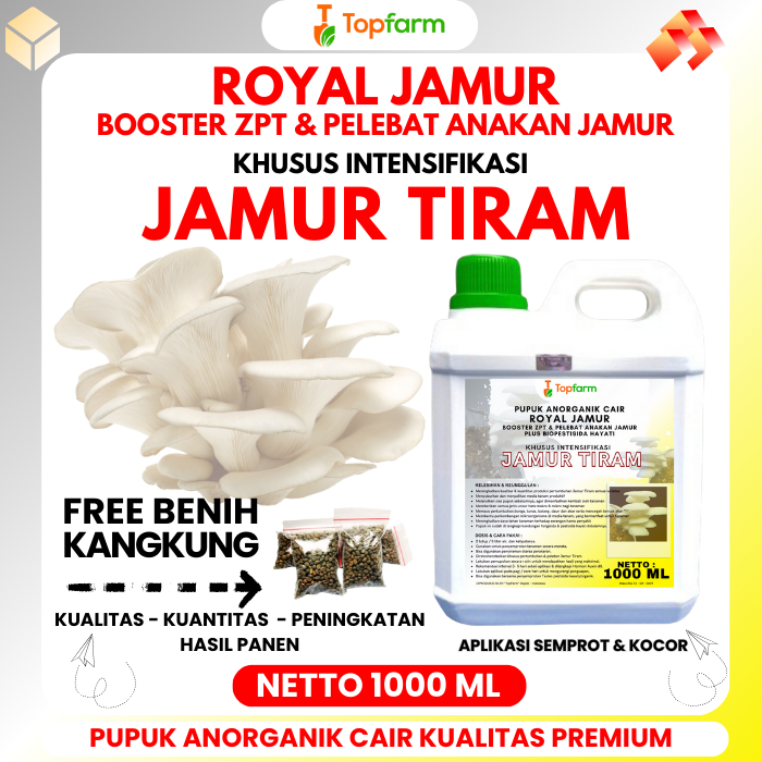 Pupuk Topfarm / Pupuk Pelebat Jamur Tiram / Pupuk Zpt Untuk Jamur Tiram / Serbuk Pupuk Jamur / Pupuk