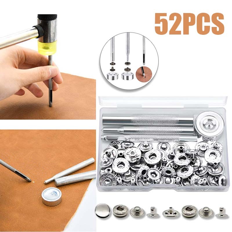 831 Kancing Besi Jepret 48pcs Kancing Jepret Anti Karat Kancing Jepret Cetet+Alat Pemasang Kancing C