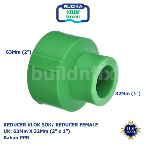 RUCIKA REDUCER VLOK SOK / REDUCER FEMALE PPR 63Mm X 32Mm (2" x 1")