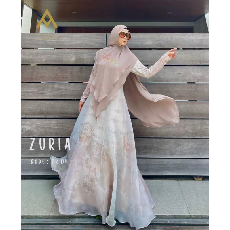 Gamis syari brand Armila set khimar syari