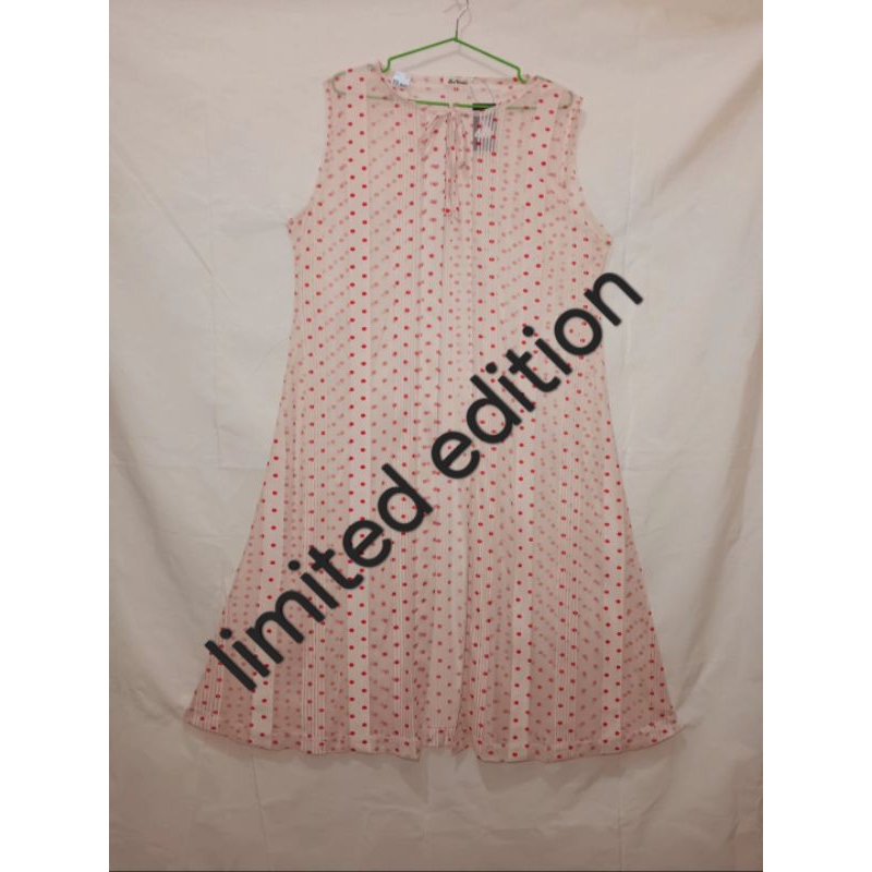 long cardigan CREAM polkadot  outer outfit rompi jubah tanpalengan oversize