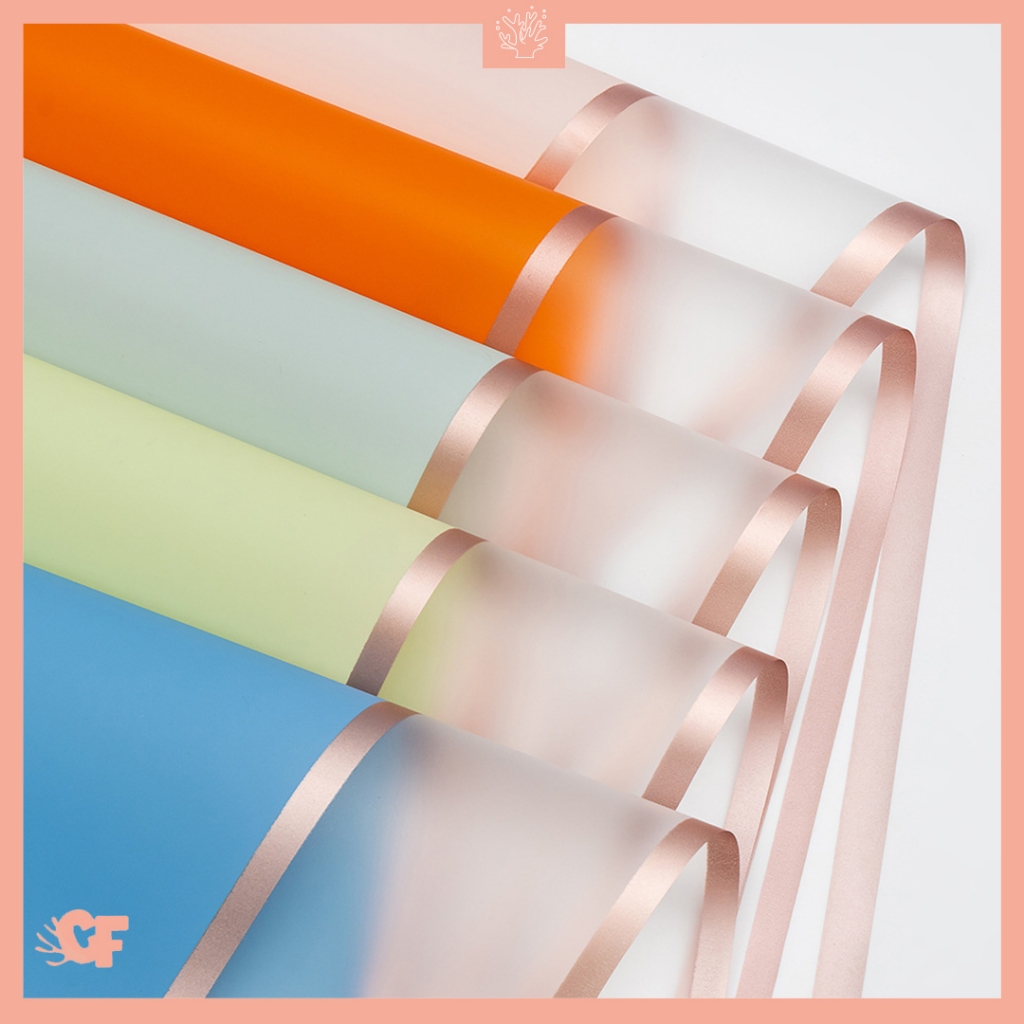 

Kertas Bunga Buket Transparan Frame List Gold Flower Wrapping Paper Frame Cellophane KB6132