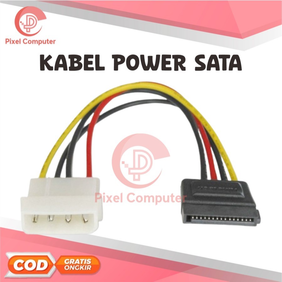 Kabel Power Molex 4pin Male to Sata 15pin Female Konverter