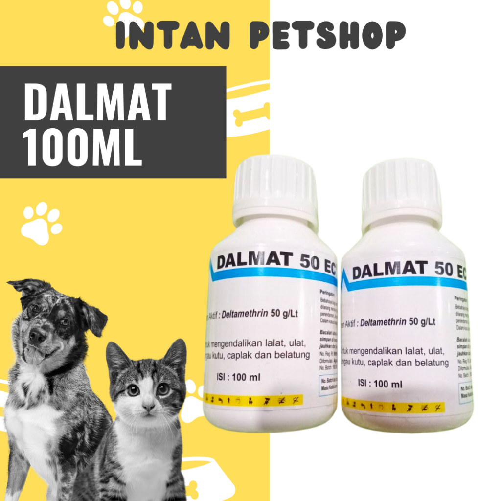 Dalmat 50 EC - Dalmat 100ml - Obat Kutu - Anjing - Kucing - Obat Kutu Mandi - Dalmat 50 EC - Dalmat 