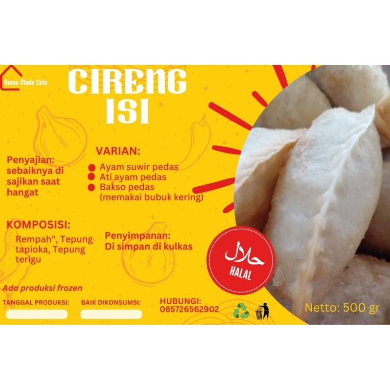 

ciris cireng isi bakso pedas (isi 3)