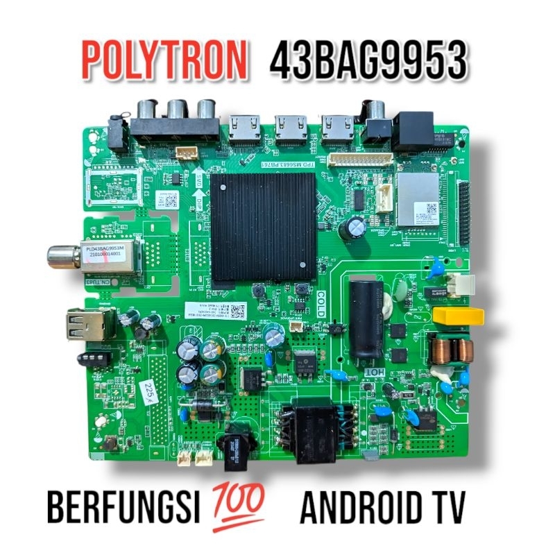 MB - MAINBOARD - MESIN TV POLYTRON 43BAG9953 - 43BAG9553 ANDROID TV