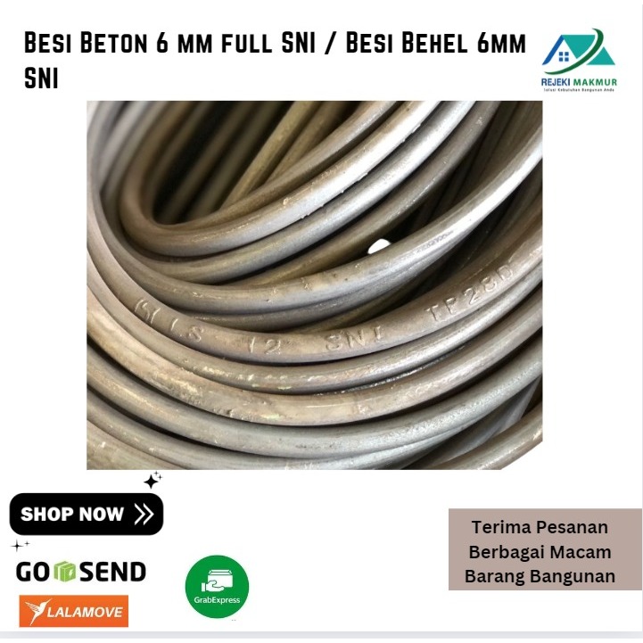 Besi Beton 6 mm full SNI / Besi Behel 6mm SNI