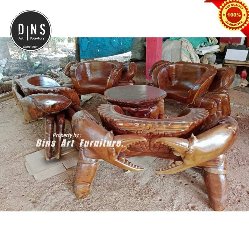 Kursi Kepiting Jumbo Kayu Trembesi / Kursi Teras Kepiting Jumbo Suar