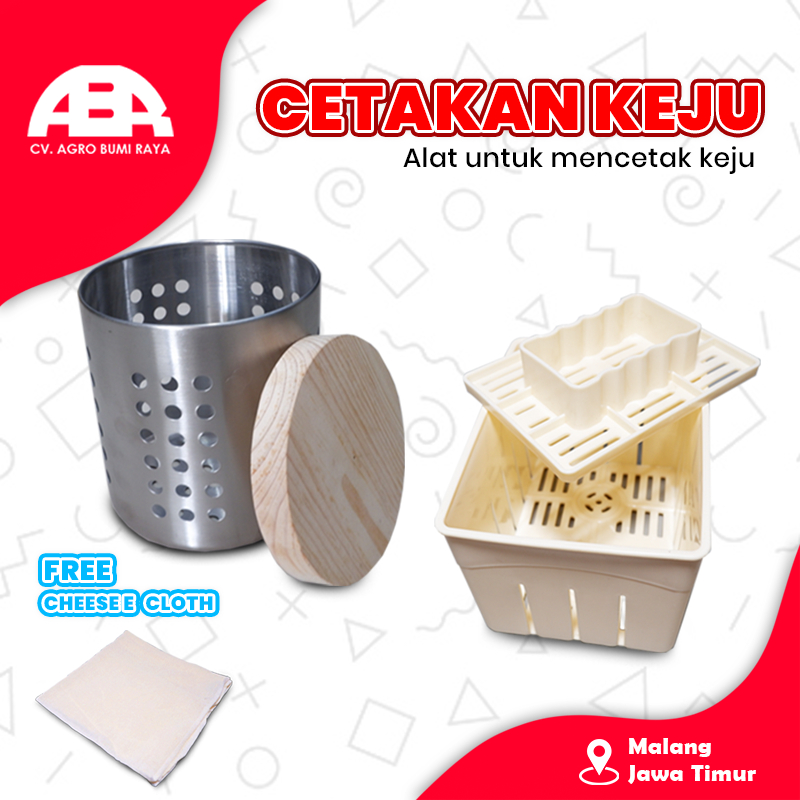 Alat press keju plastik + cheese cloth