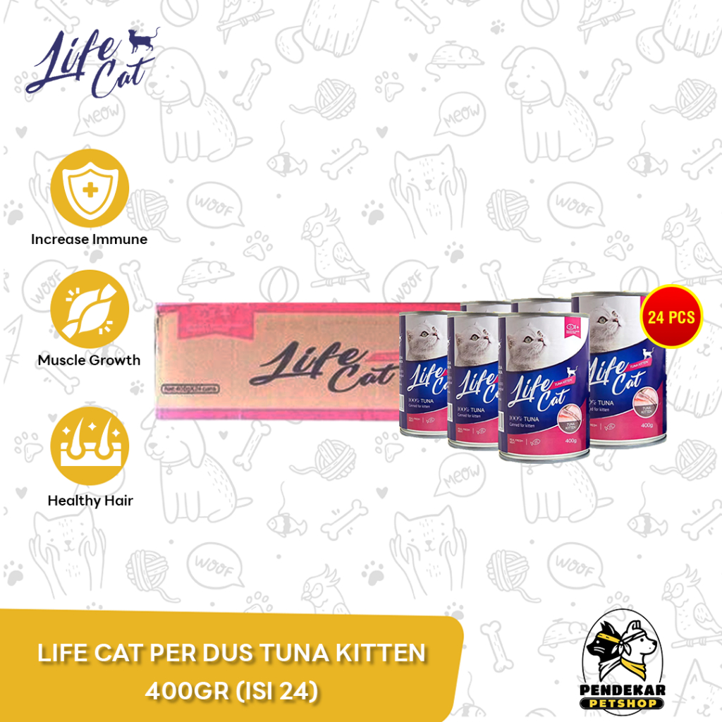 Makanan Kucing Wet Food Kaleng Life Cat Grosir Dus 24 PCS 400GR