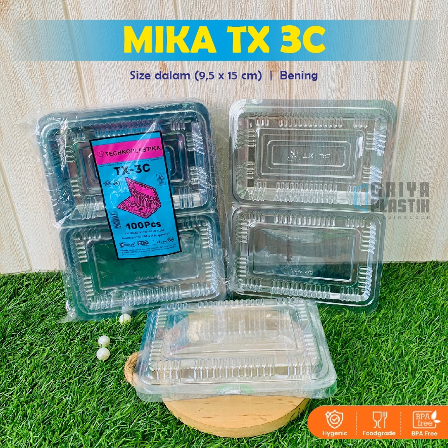 (25pcs) Mika Plastik 3C - Mika Kue Makanan Jajan - Tx 3C - Mika Plastik Foodsafe