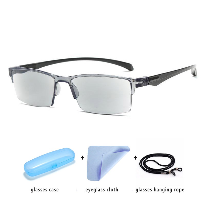 Kacamata Baca Smart Zoom Pria Warna Keren Lensa Kacamata Baca Progresif Anti Blue Light Terintegrasi