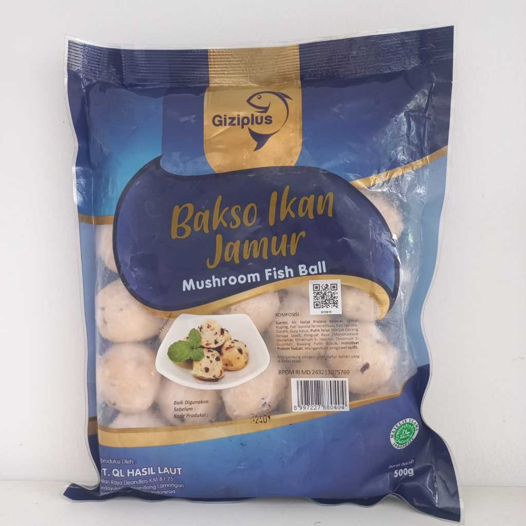 

Giziplus Bakso Ikan Jamur Mushroom Fish Ball 500g Festive Frozen Food