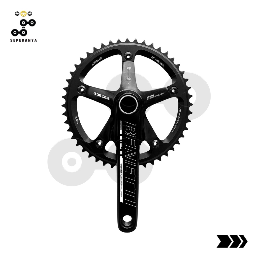 BJ Cycle Benetti Bennetti Neo Outboard HT2 Hollow Tech 2 Crankset Crank Set BDC 144mm 144 mm Arm 165