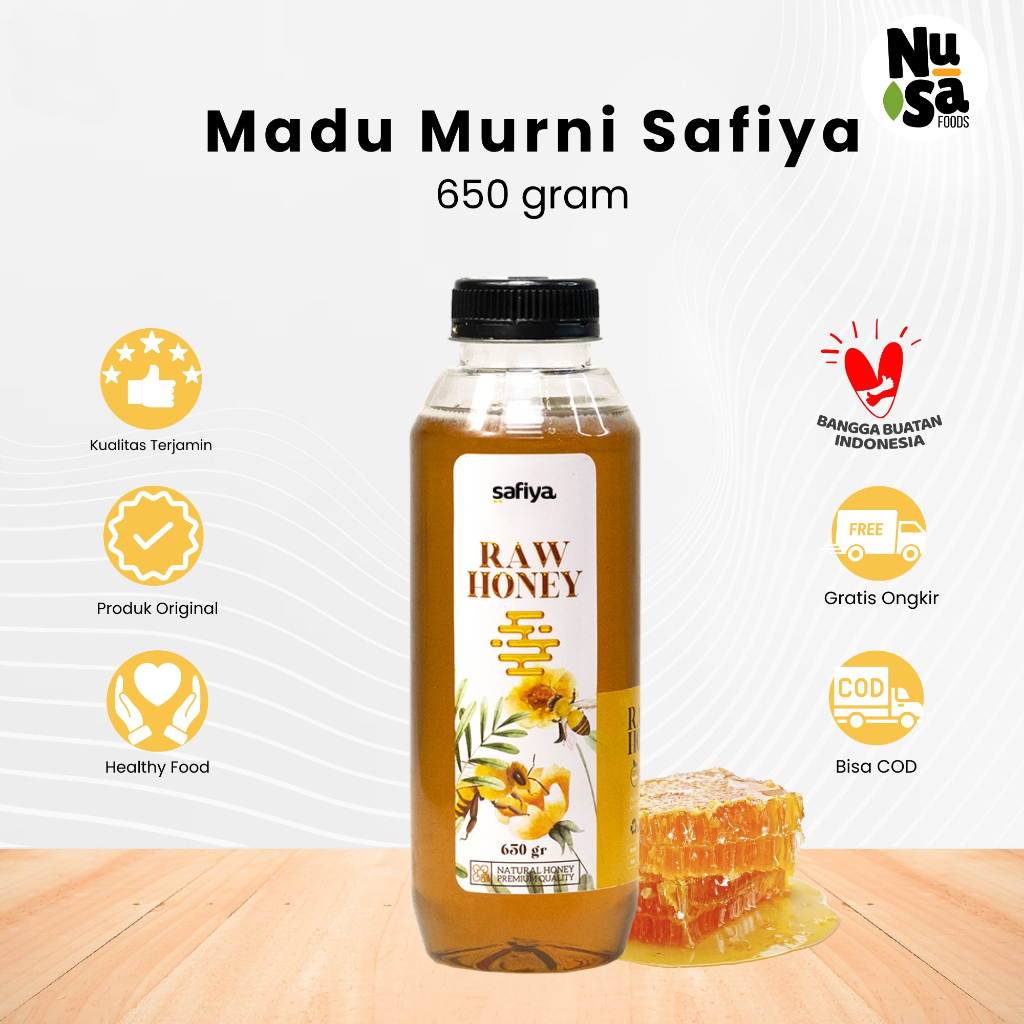 

Madu Murni 650 Gr Raw Honey Madu Herbal Asli 100% Alami Original Safiya