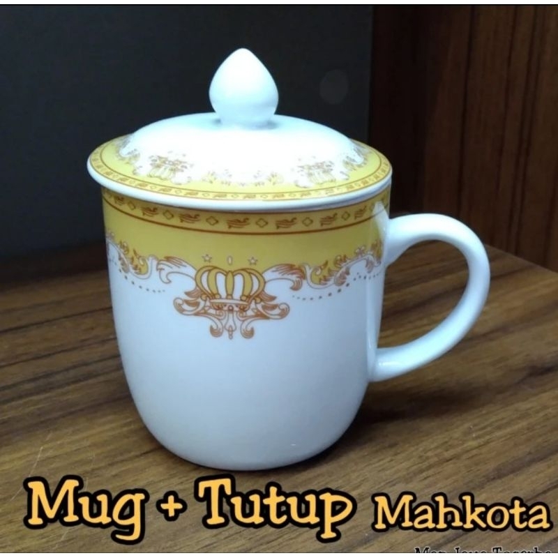 mug keramik tutup motif keramik gelas cangkir tutup