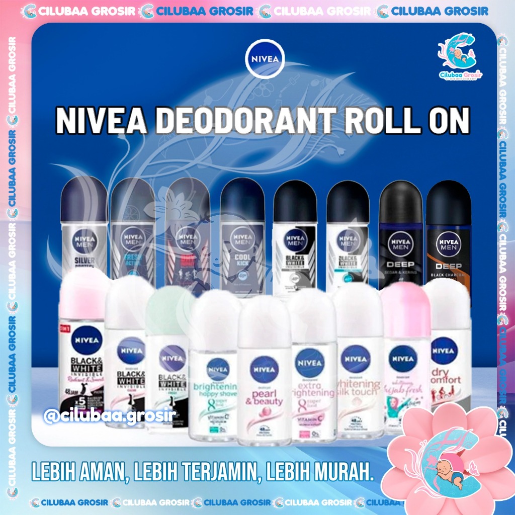 NIVEA Deodorant Roll On Full Series 25 & 50mL || Men || Women || Brightening || Black White || Hijab