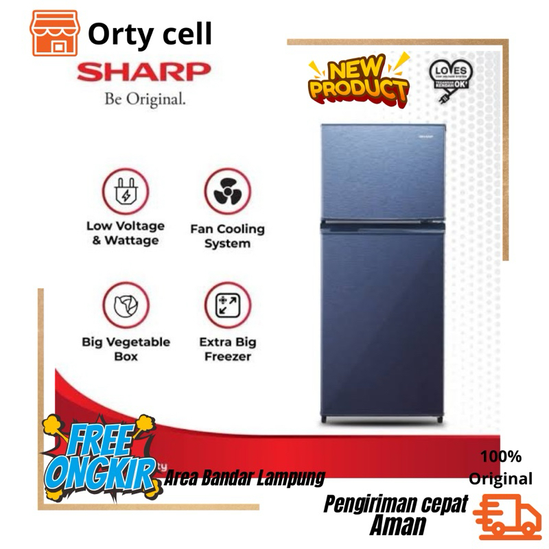 Kulkas Sharp sj-195MD-SG2 Sharp 2 pintu Garansi Resmi