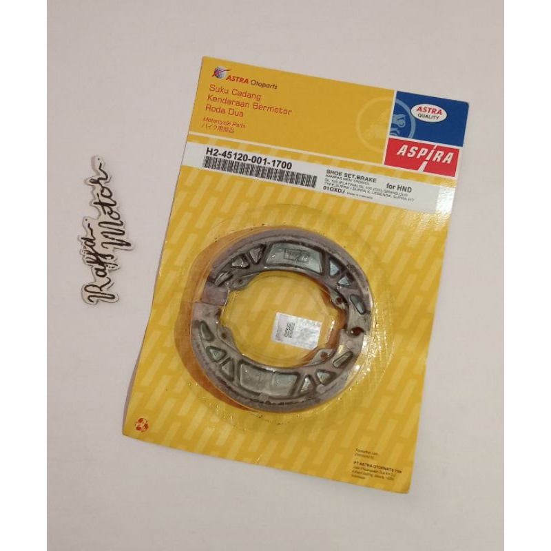 Kampas Rem Tromol 001 Aspira Original (GL 100 platina, GL 100 CDI, Grand, OLD type, Supra/Supra X, L