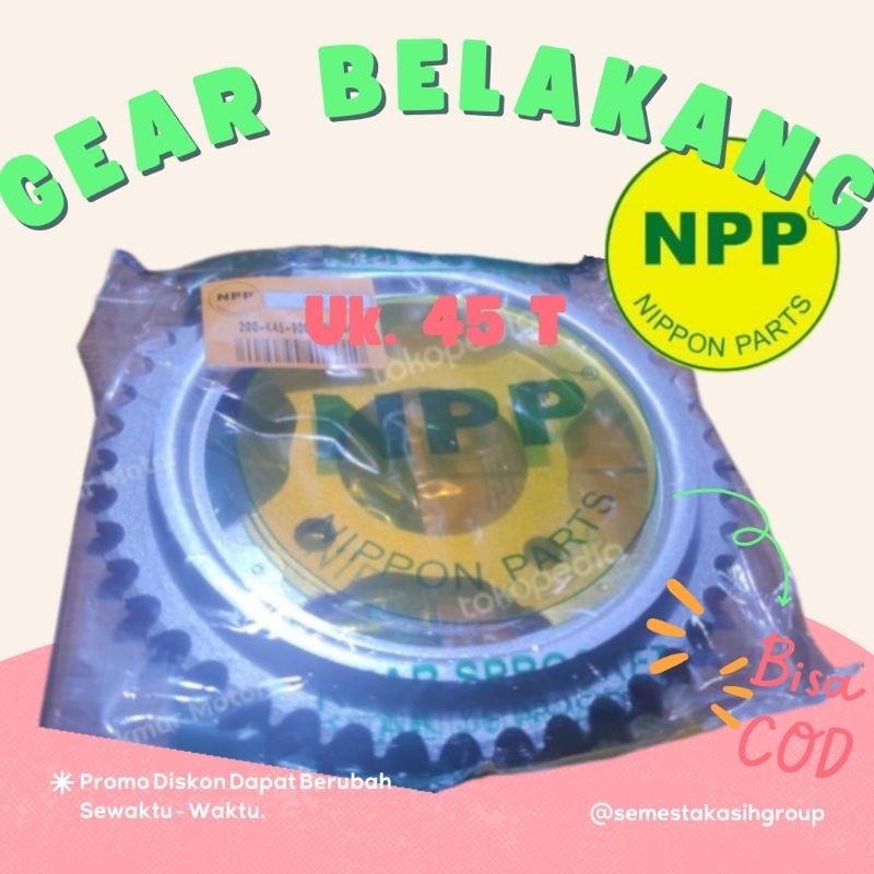 GEAR BELAKANG uk. 45T - 428 HONDA CBR 150 H1 2011 Merk NPP