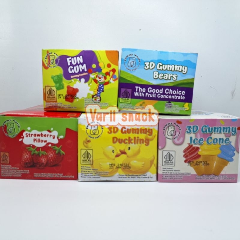 

3D Gummy Permen Yupi Aneka Bentuk 1 Box 12 pcs