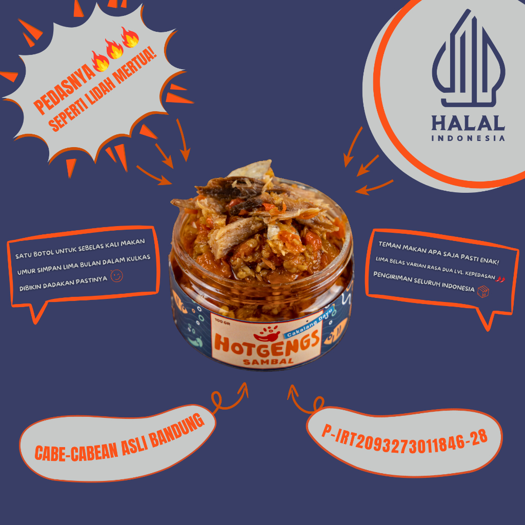 

KTr190 Sambal Hotgengs - Sambal Bawang CAKALANG DAYU 125 Gram. Sambel Pedas Homemade