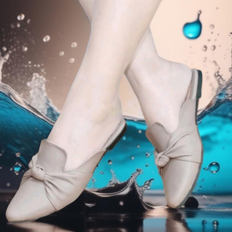 Sepatu Sandal wanita flat shoes bapau Hitam Kekinian