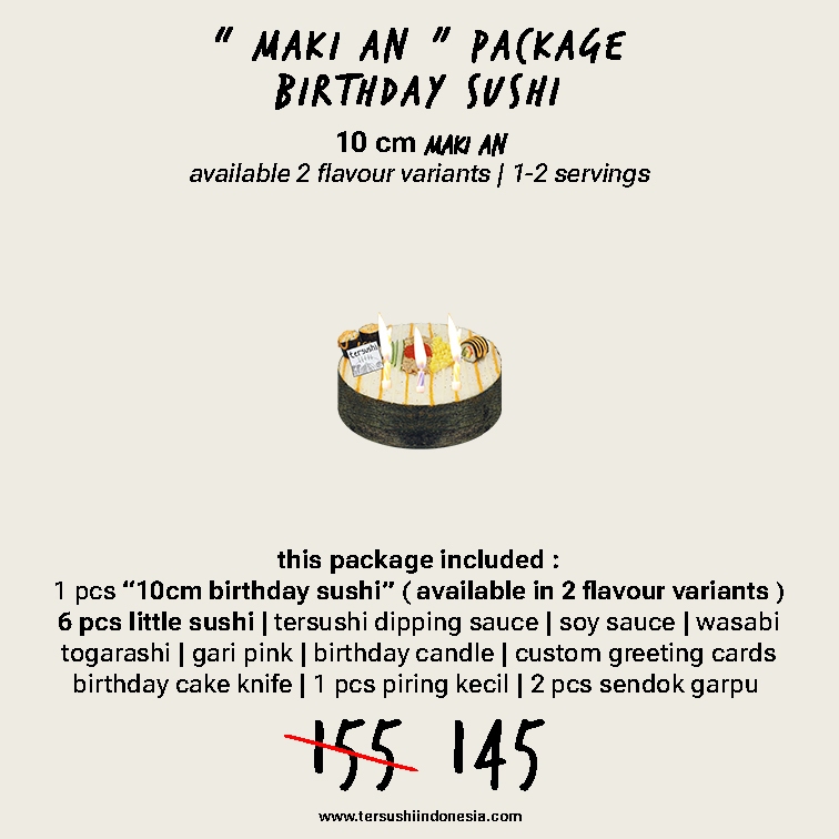 

Birthday Sushi Maki an Package Size 10 Cm