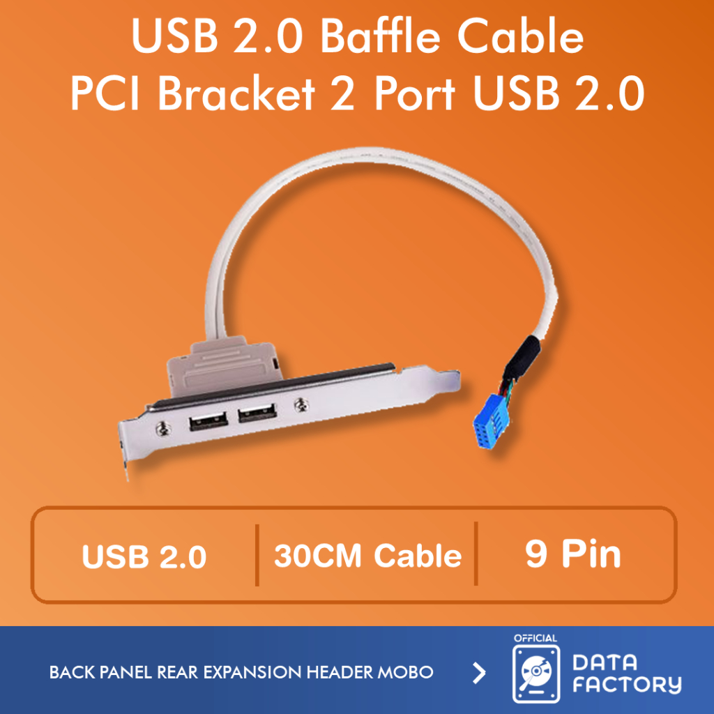 Kabel Splitter USB 2.0 9Pin To 2 Port PC Cabang PCI Hub 9 Pin PCI Bracket 2Port USB2 Back Panel Rear