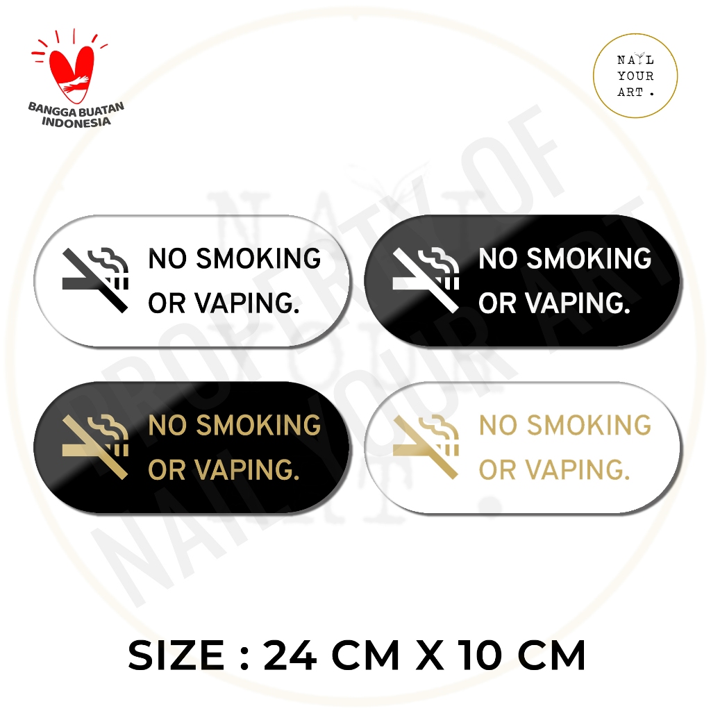 

SIGN AKRILIK NO SMOKING OR VAPING ICON ROUND - Nail Your Art - Signage Minimalis