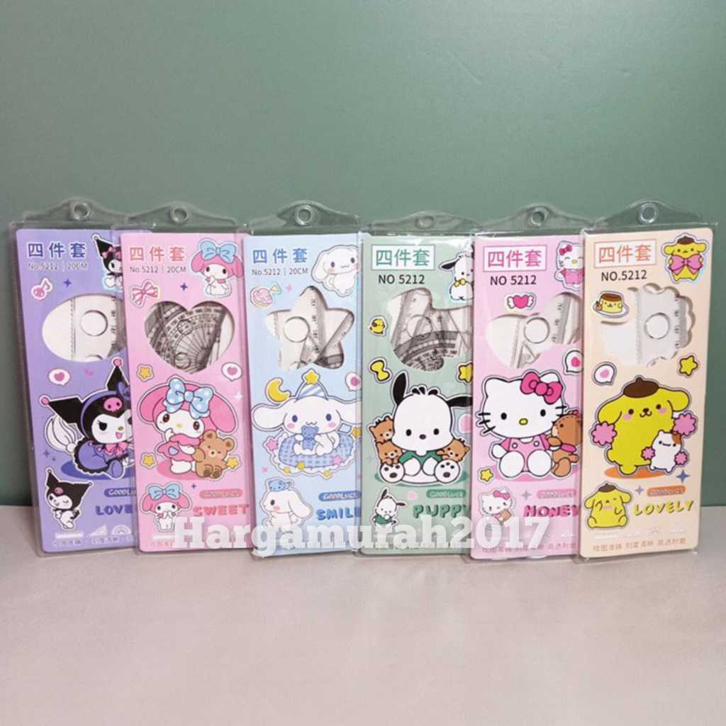 

Penggaris Set isi 4 Model ( Lurus , Segitiga , Bujur Sangkar )