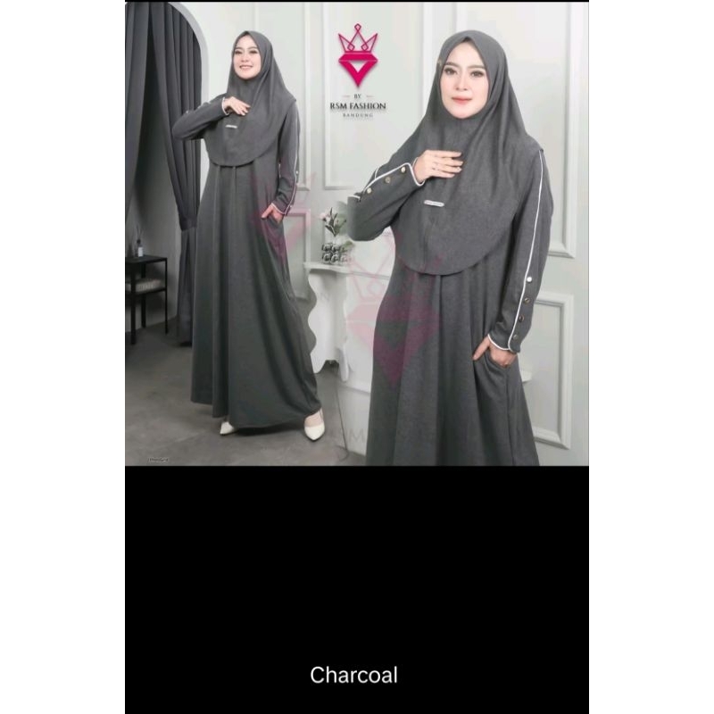 Arumi Dress Set Krudung Matt Knit Dress Premium Terbaru