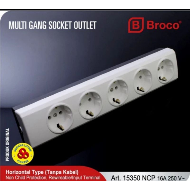 terminal colokan 5 lubang broco ncp 15350 5 socket broco