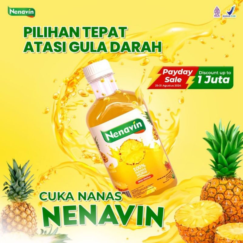 

NENAVIN Cuka Nanas Asli 100% - Merawat Kecantikan dan Kesehatan