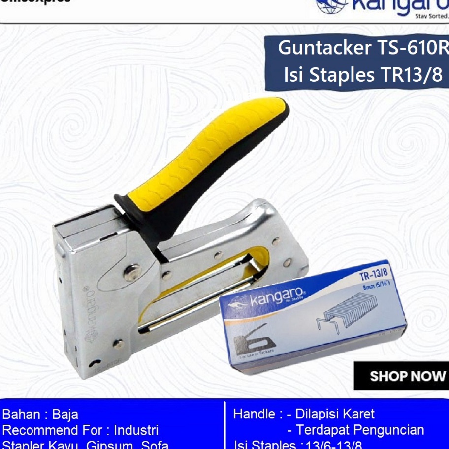 

HARGA SPESIAL Alat Stapler Tembak Jok Kulit Motor tacker TS 61R Sejenis MAX TGA Cekrekan Pengokot Stapler Sofa