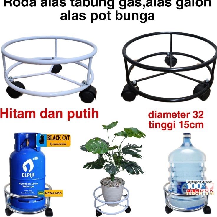 MURAH Roda tabung gas besi roda galon rak bunga rak besi tebal rak serbaa